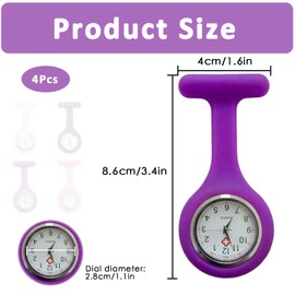 YSBCNK 4Pcs Nurses Fob Watch, Fob Watches for Nurses, Nurses Watches for Women, Pocket Clock with Pin for Health Care Nurses Doctors Paramedic Staff Medical Brooch Digital Fob Watches