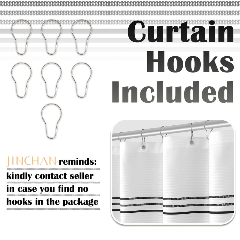jinchan Small Stall Shower Curtain 36x72 inches Black and White