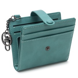 Alldaily Slim Keychain Wallet for Women, RFID Blocking Small Bifold Travel Credit Card Holder (Purist Blue)