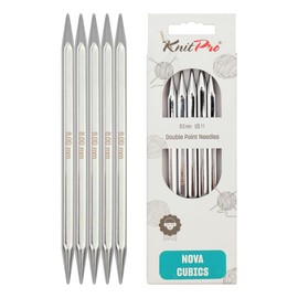 KnitPro 15 cm x 8 mm Nova Cubics Double Pointed Needles, Shiny Brass