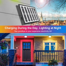 CLY Color Changing Solar Lights with Remote, IP66 Waterproof Outdoor Solar Flood Light 10 Colors 12 Modes 6 Brightness, Timer Memory Function 5M Cord for Stage Party Garden Wall Washer Light