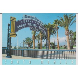 T-877 GREETINGS FROM SANTA MONICA, CALIFORNIA POSTCARD .. from Hibiscus Express