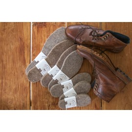 Abolengo de Alpaca 100% Alpaca Felted Insoles for Great Climate in the Shoe, brown