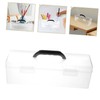 Tofficu Artist Paint Brush Storage Box Tool Organizer Plastic Storage