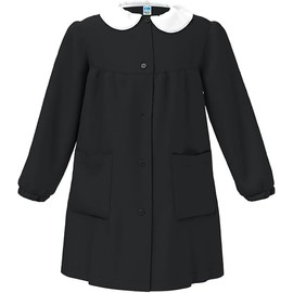 siggi Apron Primary School Girls White Black Blue Buttons Black 8 Years, black