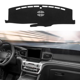 KUST Car Dashboard Cover Mat for Ford Explorer 2020-2024 Left Hand Driving Non-Slip Dashboard Mat Pad Interior for Ford Explorer Accessories Custom Fit Dash Mat Sunshade Windshield Glare Black