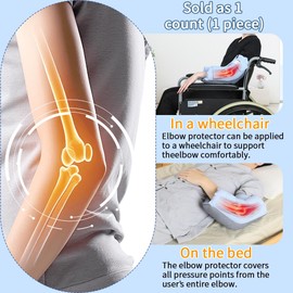 EHUCONELDEX Elbow Protector for Relief Pressure Sores,Elbow Pad Cushion with Soft Fibre for Bedridden Patient or Elderly,Comfortable & Breathable (Blue, Small)