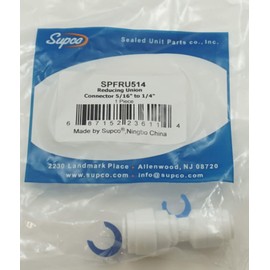 Supco 5/16" to 1/4" Reducing Straight Union Connector, Hot or Cold, SPFRU514