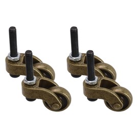 Chinflly Universal Caster Wheels,Heavy Duty 1 Inch Caster Wheels with M6 Threaded Stem,Mini Stem Casters Swivel Wheels 360 Degree Rotation Furniture Casters Replacements