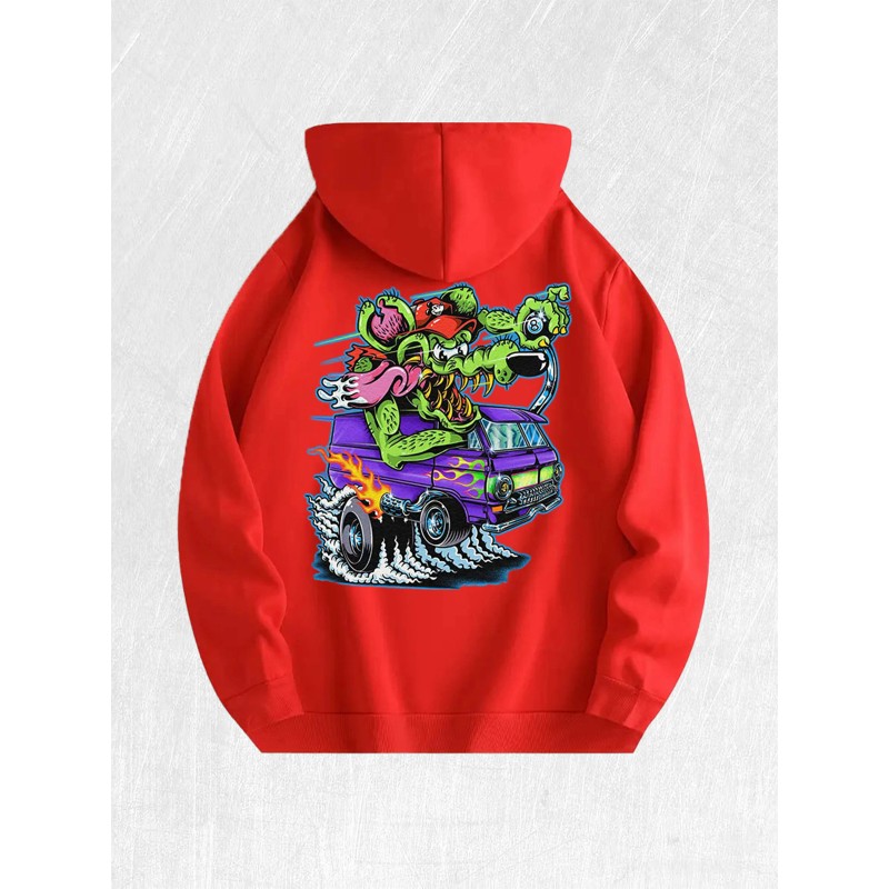 Rat Fink Van Graphic Hoodie 100% Cotton US Warehouse 7