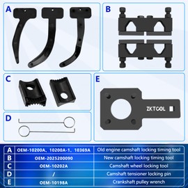 ZKTOOL 10PC Camshaft Pentastar Timing Chain Tool and Holding Tool, Crankshaft Pulley Wrench,Kit for VW Chrysler Jeep Dodge Grand Cherokee Wrangler V6 3.6L, OEM 10200A,10202,10369A,2025200090, 10198A