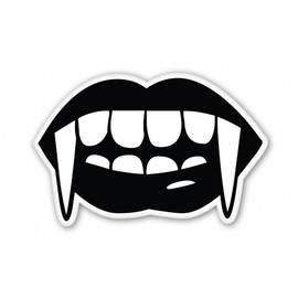 Vampire Fangs Vinyl Sticker - Car Window Bumper Laptop - Select Size