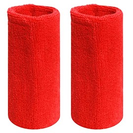 Sweatbands Sports Wristbands for Men and Women - 6 inch Elastic Athletic Wrist Bands for Tennis, Basketball, Running, Working Out (red)
