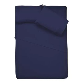 Tesso Juego De Sábanas Ultrasoft Microfibra Individual Color Azul Marino Diseño De La Tela Marino