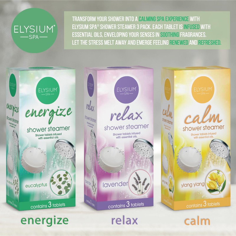Elysium Spa Shower Steamers Infused with Essential Oils – Eucalyptus