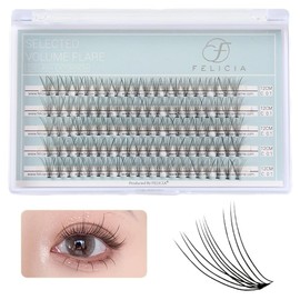 FELICIA Partial False Eyelashes Natural Pineapple Self Bunches False Eyelashes Part DIY Eyelashes 10 Pieces (0.1mm, C Curl 0.57in)
