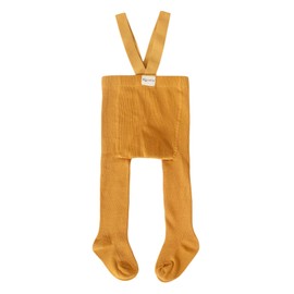 Baby Girl Boy Suspender Tights Pantyhose Ribbed Knit Leggings Stockings Solid Color High Waist Cute Footed Pants (A-Orange, 0-1 Year)