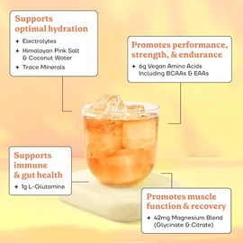 Fit&Lean Amino Hydration, Bebida de Recuperación de Entrenamiento Naturalmente Endulzada, 6g Aminoácidos Veganos, Aminoácidos Esenciales, EAA, BCAA, G