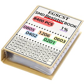 EGSCST 8400PCS 0805+1206+0603+0402+0201 SMD Resistor Kit de 0Ω a 1MΩ 1%, libro de muestras surtido de componentes electrónicos para proyectos de bricolaje, creación de prototipos y reparación de