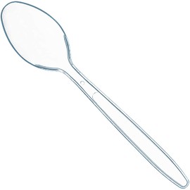 100 Clear Plastic Spoons | Heavy Duty Plastic Silverware Spoons | Fancy Plastic Cutlery | Elegant Disposable Spoons Pack | Bulk Disposable Flatware | Plastic Utensils Set | Nice Disposable Silverware