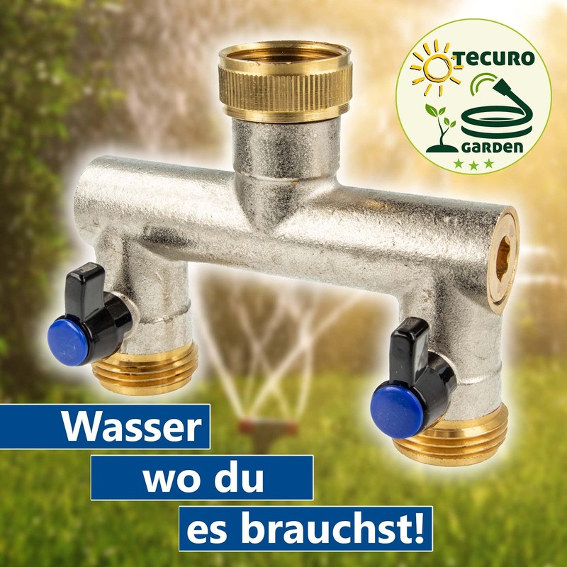 tecuro 2-way distributor piece, 1 inch (DN20), individually lockable by