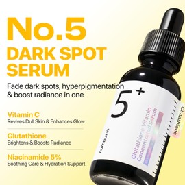 numbuzin No.5 Vitamin C Serum with Glutathione, Against Pigment Spots & for an Even, Radiant Complexion, Glow Serum, Korean Skin Care, 30 ml (1.01 fl. oz.)