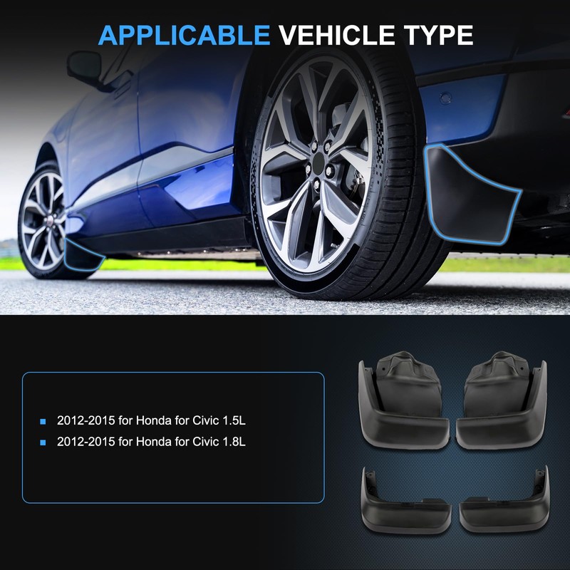 ECCPP Front & Rear 4Pcs Mud Flaps Splash Guards Fit