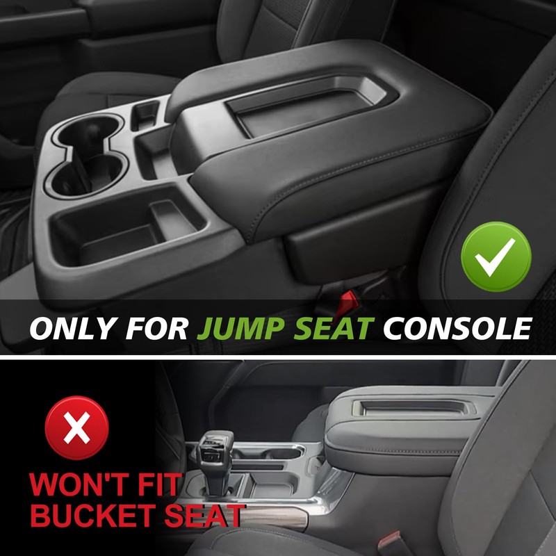 Muslogy Center Console Armrest Cover Compatible with Chevy Silverado &