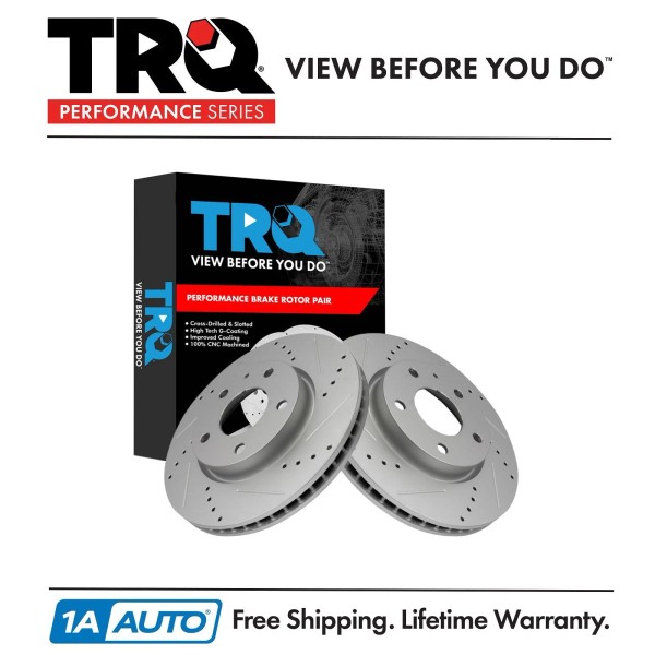 TRQ Performance Front Brake Rotors Set Fits 2019-2024 Mazda 3