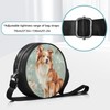 Salabomia Rough Collie Round Crossbody Handbag for Women, Circle Small