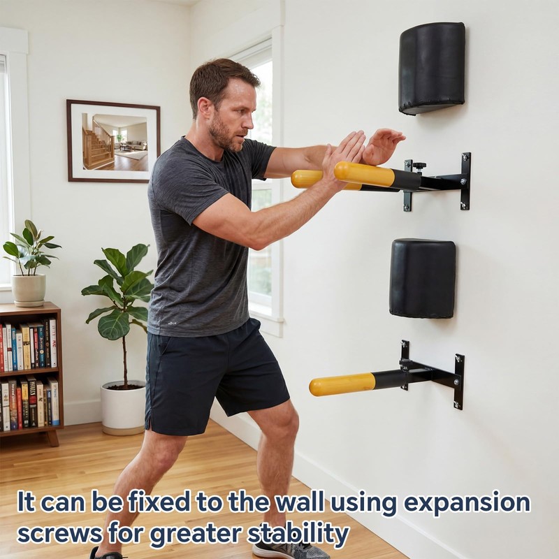 Silipull Wall Mounted Wing Chun Dummy, Wooden Adjustable Portable Martial