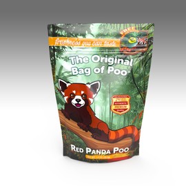 The Original Bag of Poo®, Red Panda Poo (watermelon flavored cotton candy) Novelty Gag Gift (1 oz single bag) Free sticker inside.