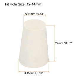 sourcing map Rubber Tapered Plug 11mm to 15mm Solid Test Tubes Bungs Stopper White for Lab Home 12 Pieces