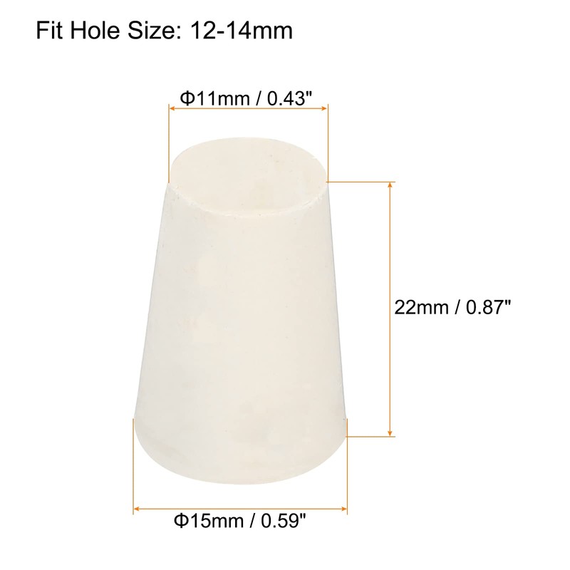 sourcing map Rubber Tapered Plug 11mm to 15mm Solid Test