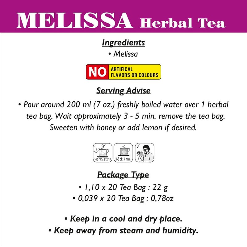 Melissa Tea from Tisan - 2 boxes total 40 tea