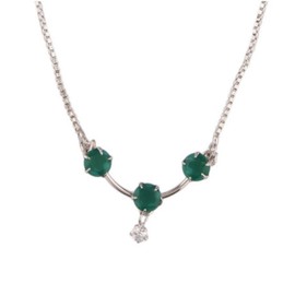 Efulgenz Cubic Zirconia Cz Round Mangalsutra Pendant Chain Necklace Jewelry Gift For Women, Green