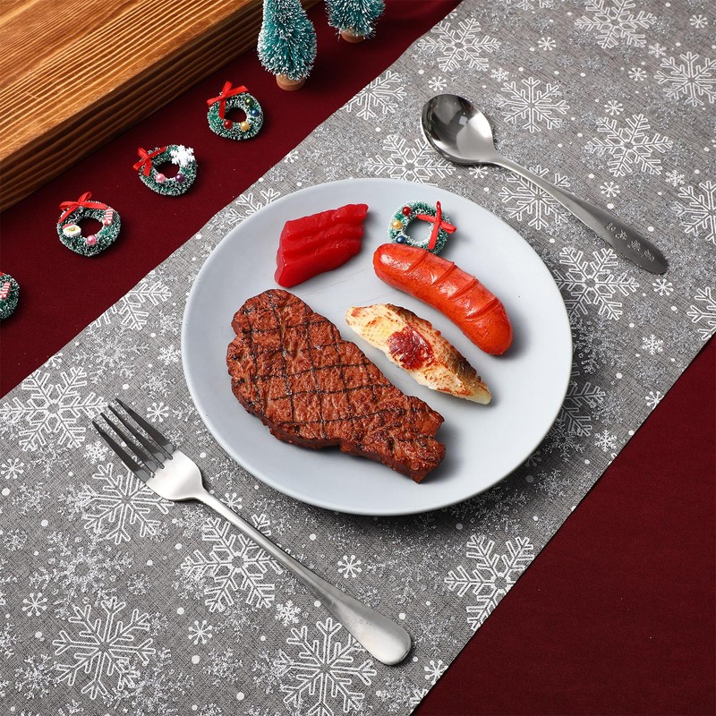 ABOOFAN Snowflake Table Runner Christmas Decorative Tablecloth Xmas Table Runner