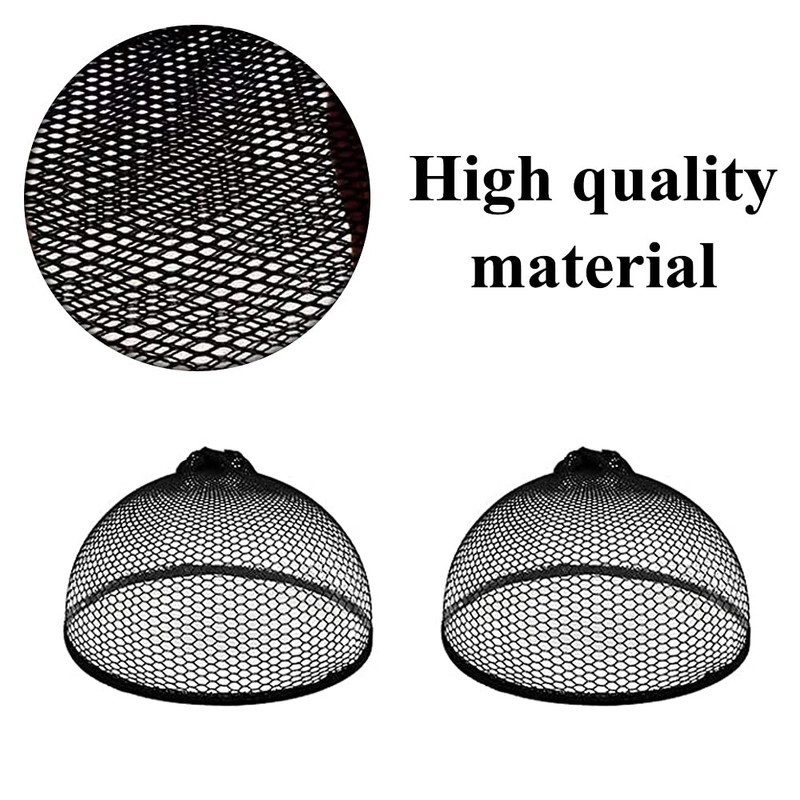 15 Pcs Black Mesh Wig Cap Open top Nylon Net