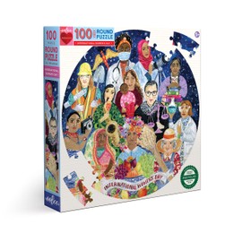 eeBoo eeBoo: International Women's Day 100 Piece Round Puzzle, Perfect Project for Little Hands, Aids in Development of Pattern and Shape, Offers Children a Challenge