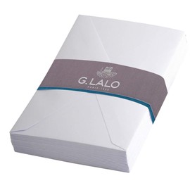 Clairefontaine - Ref 24200L - G.Lalo Gummed Lined Envelopes (Pack of 20) - 90 x 140mm in Size, Satin Vellum Paper, Lined for Confidentiality - White Colour