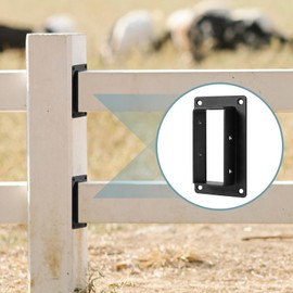 Rasugarlary 4 Pcs 2x4 Fence Bracket, Deck Railing Bracket Connectors (Actually 1.5"x3.5") with Screws for 2x4 Railing Wood Post Stair Fence, Black