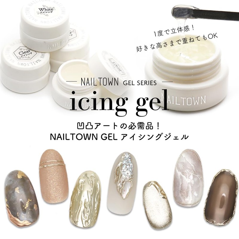 Nail Town Gel Icing Gel, 0.1 oz (3 g) (Clear),