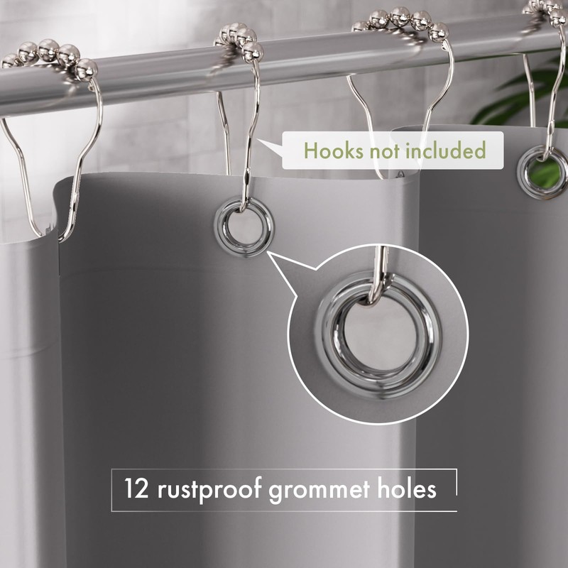 AmazerBath Extra Long Shower Curtain Liner, Grey Shower Liner 84