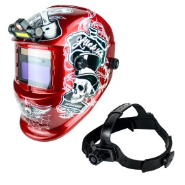 TRQWH Flaming Skull Welding Helmet with Auto Darkening and Adjustable Headgear