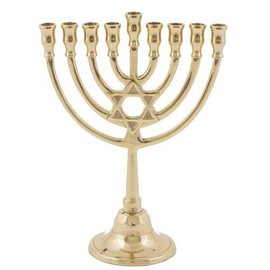 Yair Emanuel Hannukah Menorah Metal Classic Star of David Design