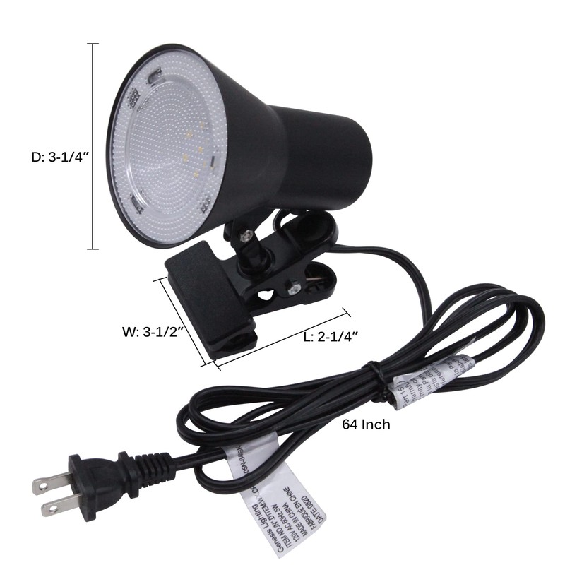 MingBright LED Clip-on Desk Lamp, 360° Adjustable Clamp Desk Light