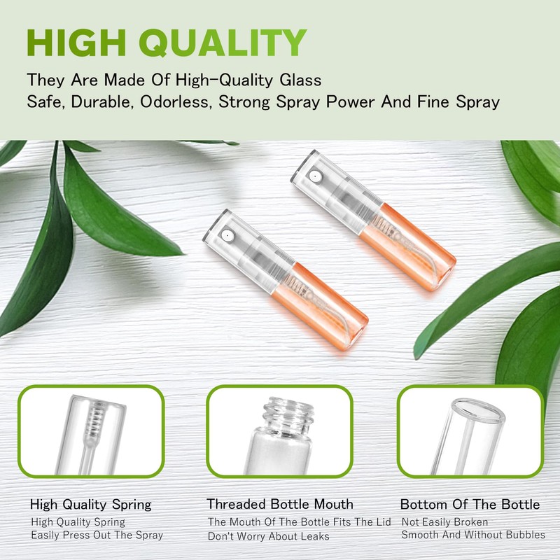 Csdtylh Mini Spray Bottle 3ml, Refillable Glass Spray Bottle, Glass