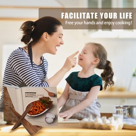 Cookbook Stand, Stylish Recipe Book Holder, Wooden Cookbook Holder, Multifunctional Photo Picture Frame Display Stand Cook Book Holder Stand for Home Kitchen Counter Tabletop Decor
