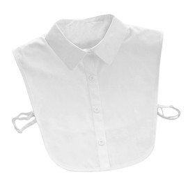 EQLEF White Cotton Women's Detachable Half Shirt Blouse Fake Collar (White)