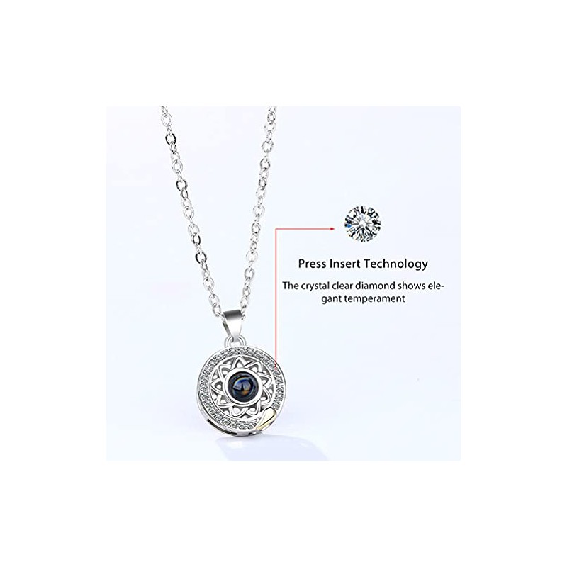 Collar Magnético para Parejas de Sol Y, 100 Idiomas, Colgante
